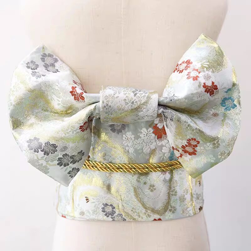 Cinturón de vestido de Cosplay para mujer, Kimono japonés Obi, estilo Retro, Brocade, pajarita, faja Yukata