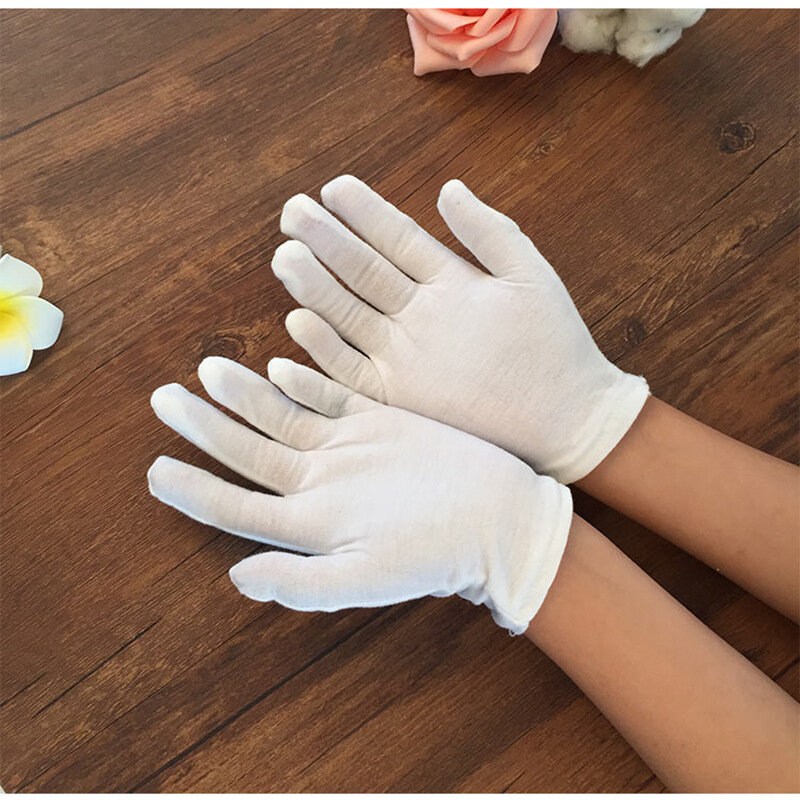 2 paires de gants blancs en coton pour garçon et fille, accessoires en ylène pour enfants, R263