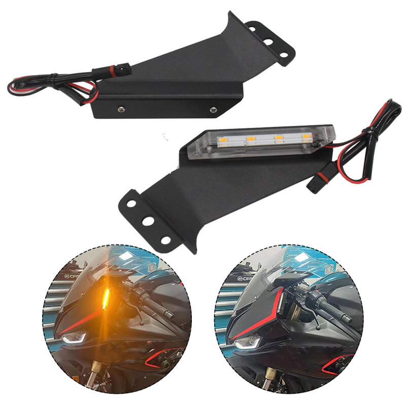 Luz de señal de giro delantera LED de alto rendimiento para motocicleta de carretera, 2 piezas