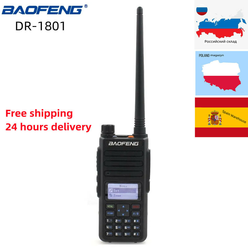 DR-1801UV Radio Baofeng daleki zasięg dwuzakresowy Digital/analogowe Walkie Talkie Tier I Tier II podwójny czas aktualizacja gniazda Radio DM1801