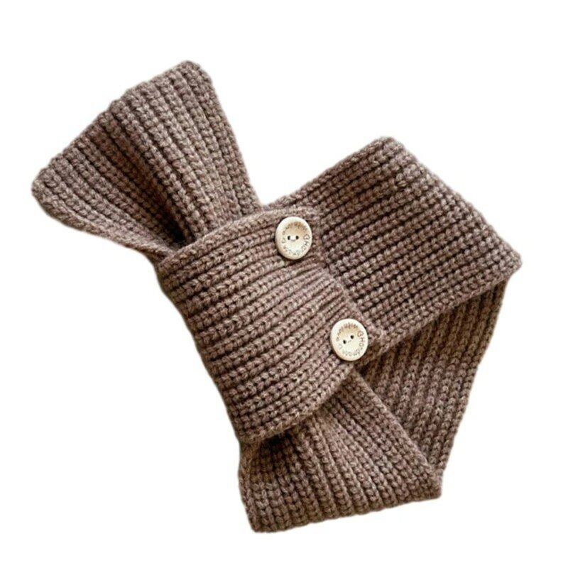 Cachecol colorido e confortável para bebês, cachecóis quentes tricotados para bebês e crianças