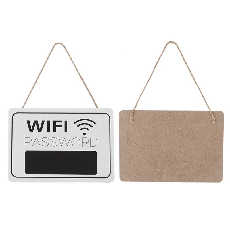 Wooden WiFi Sign Display Hanging Notice Board Signs For Public Places House Shops Handwriting Account And Password