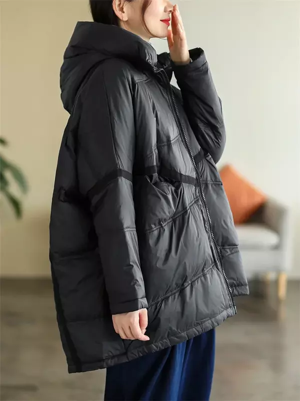 Down Coat Women Short Loose High Quality White Duck Down Jacket