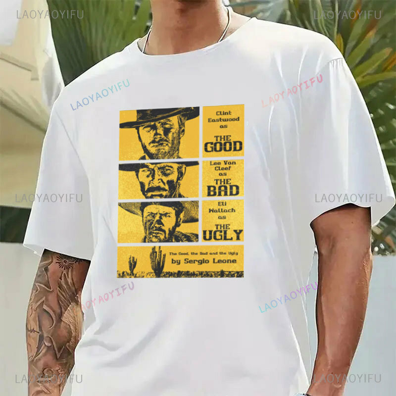 Mode Mannen Kleding De Goede De Slechte En Lelijke Print T-shirt Voor Man Il Buono Brutto Cattivo Tops Zomer forens Casual Tees