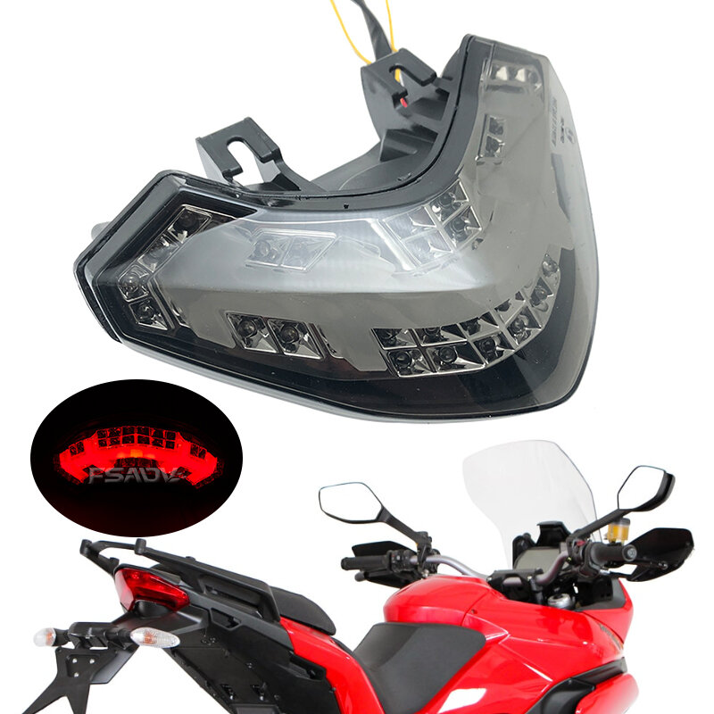 สัญญาณไฟเลี้ยวท้ายรถสำหรับ Ducati Multistrada มี2011 1200 2012 2013อุปกรณ์เสริมรถจักรยานยนต์ LED แบบบูรณาการ