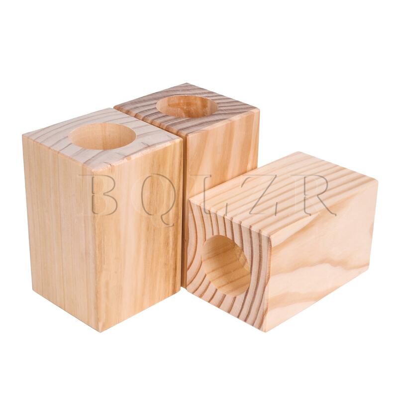BQLZR 4PCS Card Slot Round Hole Wood for Table Bed Riser Lifter 135x85x85mm