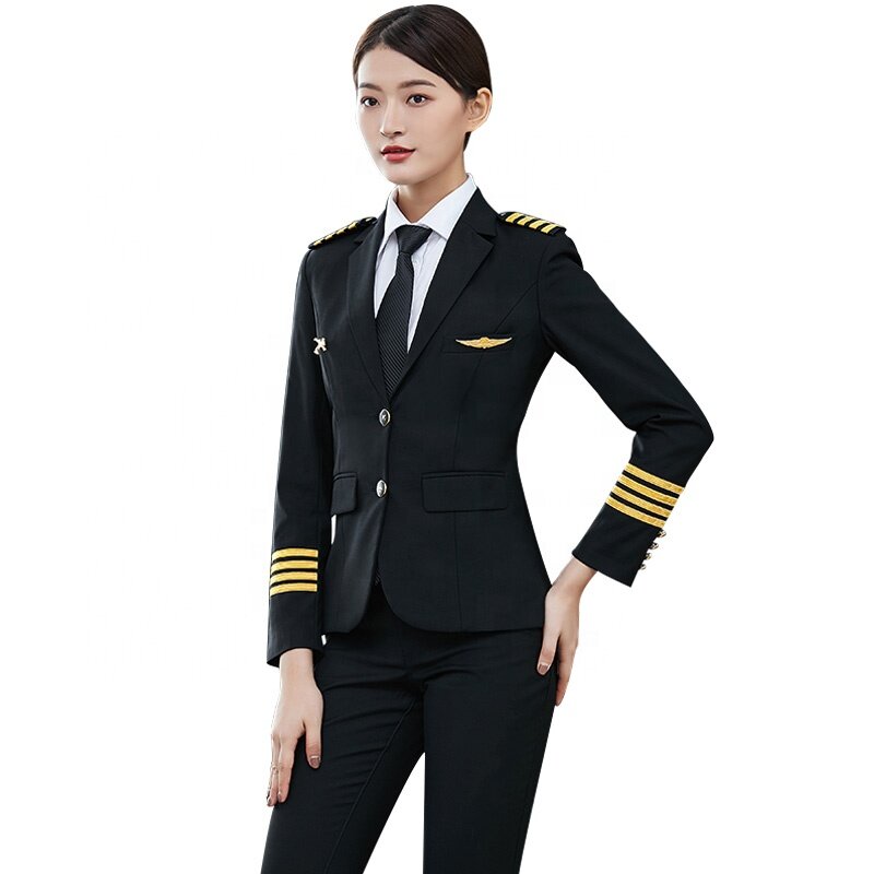 Uniforme de piloto de aviación, traje de piloto para mujer