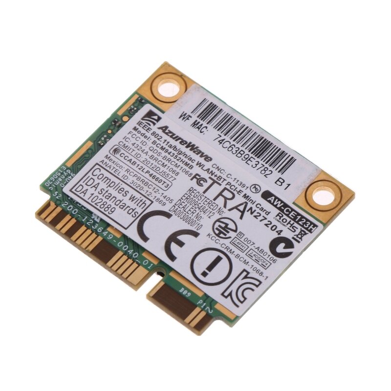 듀얼 밴드 AW-CE123H BCM94352HMB 와이파이 카드, 하프 미니 PCIe 802.11AC 867Mbps 무선 WLAN 4.0, 드롭쉽
