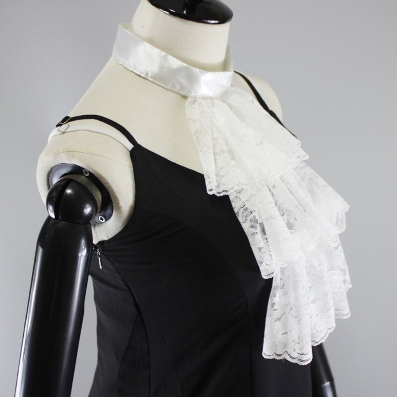 Girocollo coloniale con colletto arricciato da donna, colletto decorativo diffuso, polsino da falso