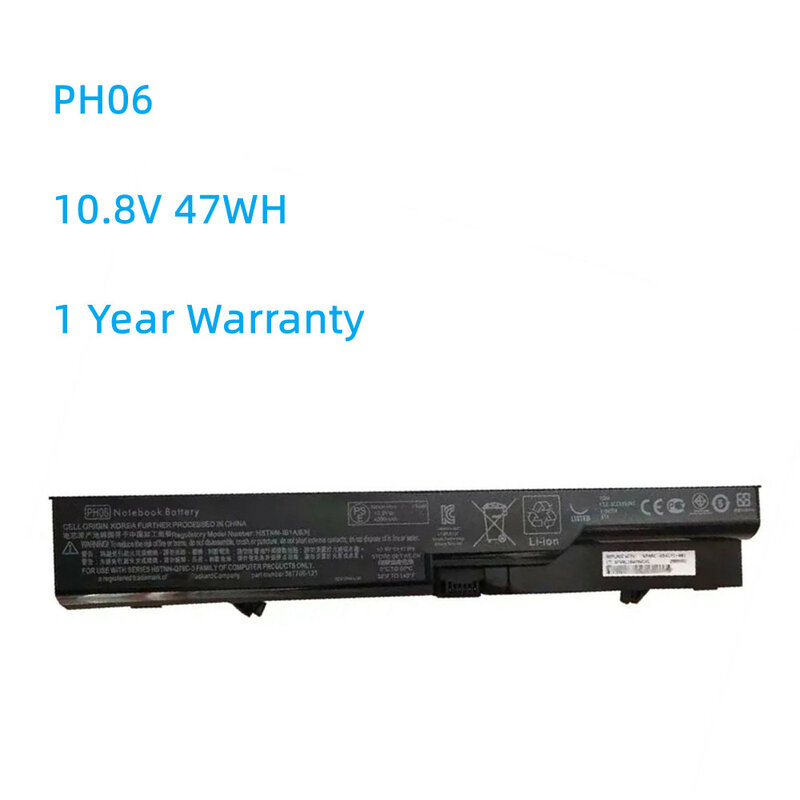 PH06 Battery For HP ProBook 4520 4520s 4525s 4321 4321s 4320 4320s 4320t 4325s 420 425 320 HSTNN-UB1A PH09 10.8V 47WH/4400mAh