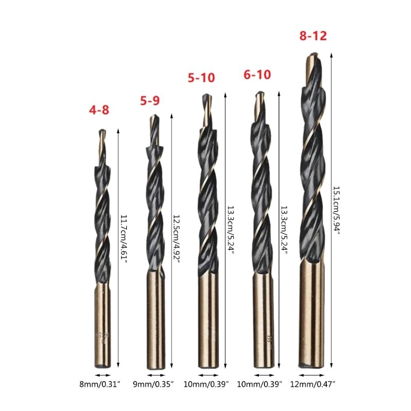Countersink Drill Woodworking Drill Bit Drilling Holes For Screw Counter Bore Drill Screw 8-4/9-5/10-5/10-6/12-8m Dropship