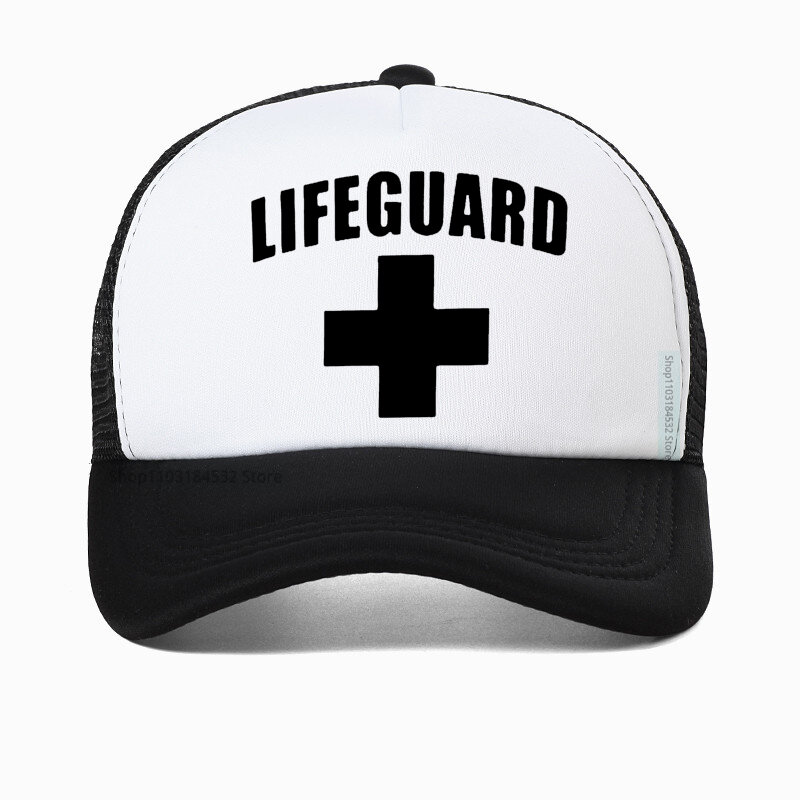 Забавная мужская шапка Lifeguard, Высококачественная красная Защитная Бейсболка унисекс, регулируемая сетчатая дышащая шапка-тракер, Кепка