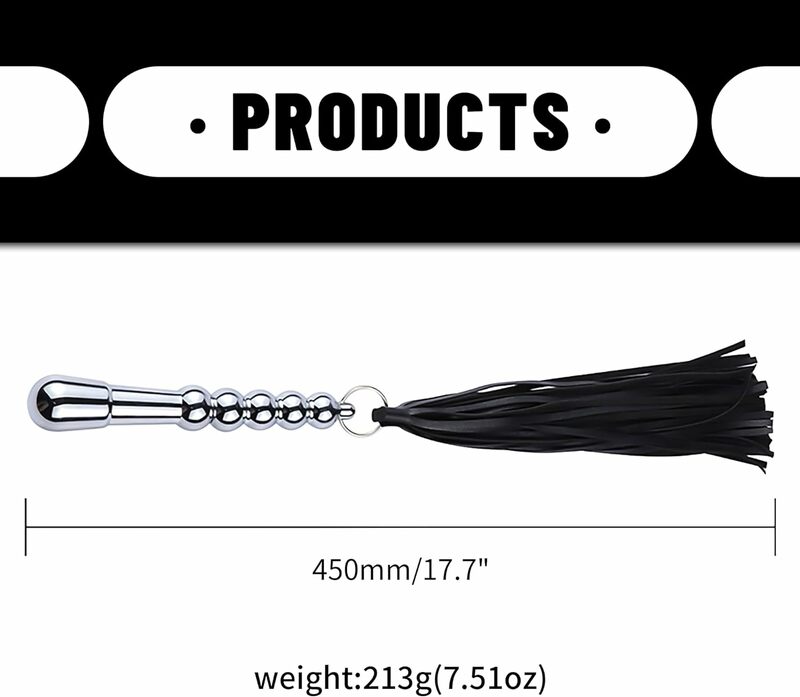 Sex Flogger Whip 2-in-1 Sex Whip and Anal Plug BDSM Sex Toys Flogger for Sex Metal Handle Leather Flogger for Couples