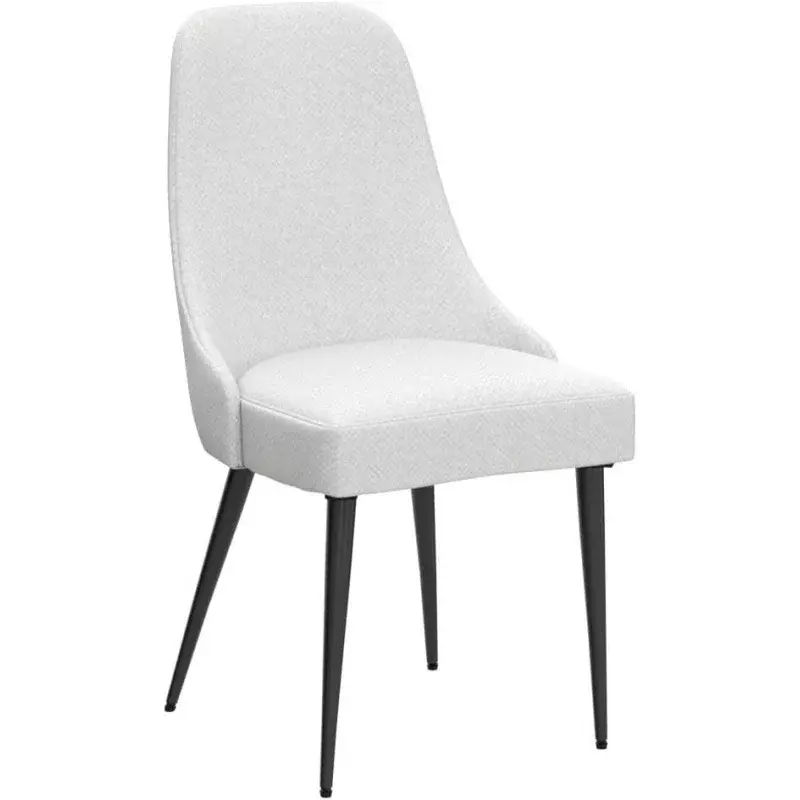 Ball & Cast Upholstered Kitchen and Desk Chair with Metal Legs, Ivory Set of 2