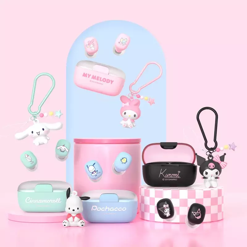 Sanrio Kuromi Noise Canceling Bluetooth Headphones Cinnamoroll Melody Pochacco Sports Touch Gaming Headphones Holiday Gift
