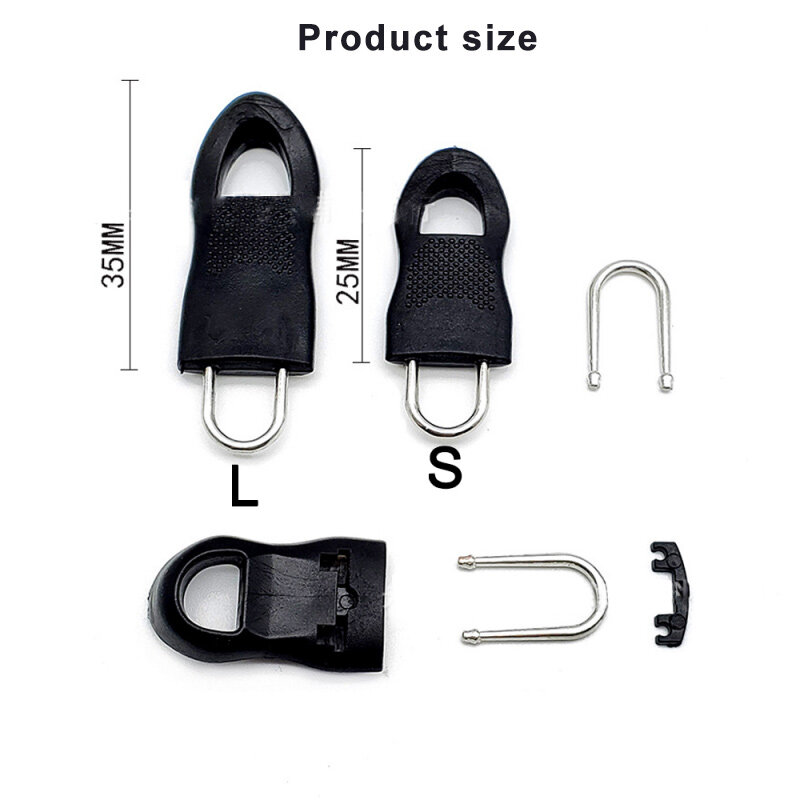 5/10Pc Replacement Zipper Slider Pull Puller End Fit Rope Tag Clothing Zip Fixer Broken Buckle Zip Cord Tab for Luggage Backpack