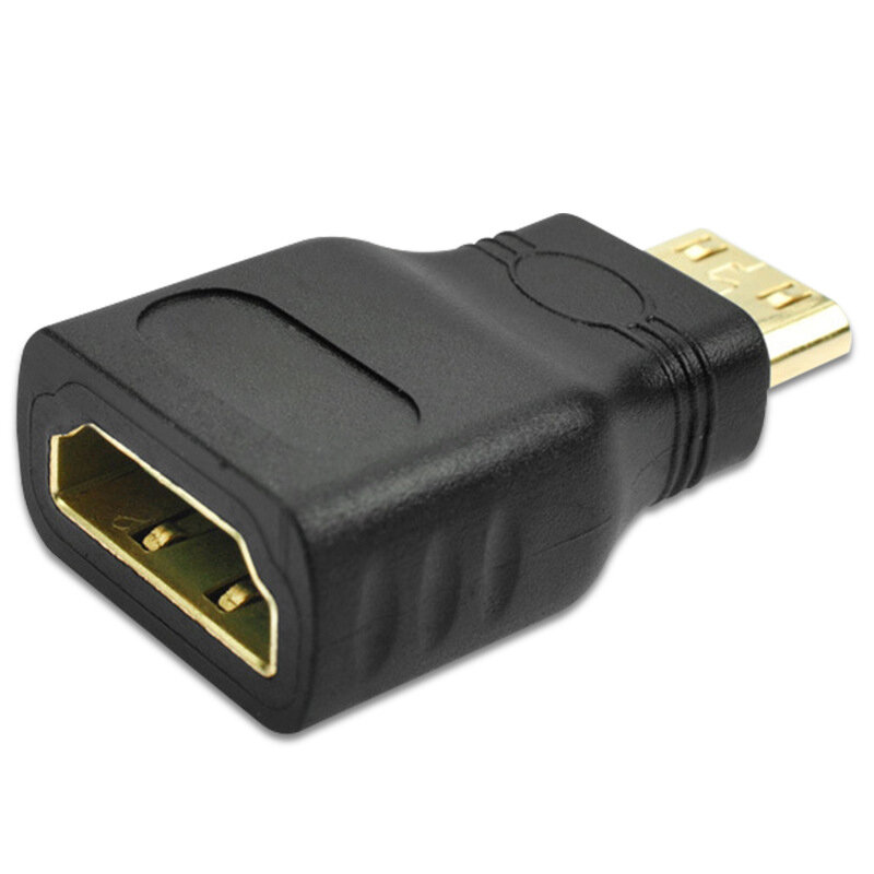 Adaptador Mini HDMI compatible con HDMI, adaptador de extensión 3D 1,4 chapado en oro, convertidor de Audio y Video, 1080P
