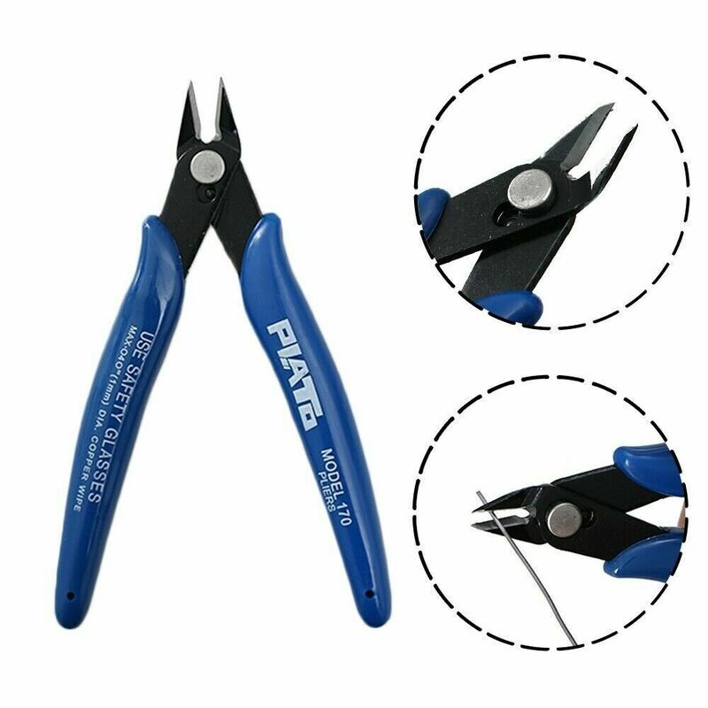 NJBLZQ Pliers Carbon Steel Pliers Electrical Wire Cable Cutters Cutting Side Snips Flush Pliers Nipper Home Hand Tools Blue