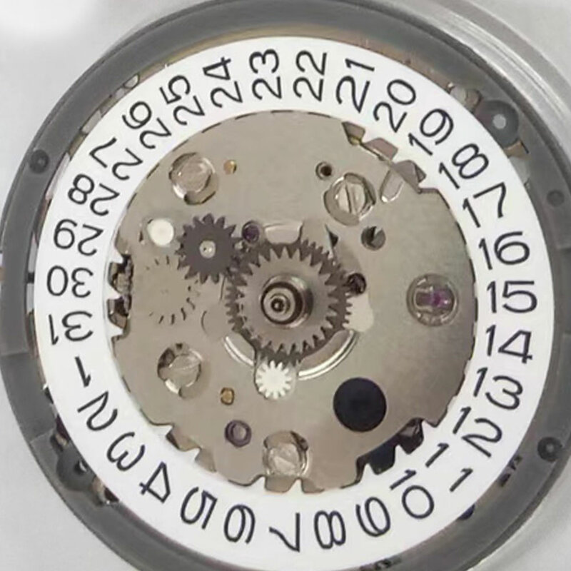 Biały kalendarz NH34 ruch cyfrowy kalendarz japonia oryginalne 24 kamienie szlachetne precyzyjne mechaniczne akcesoria do zegarków automatycznych