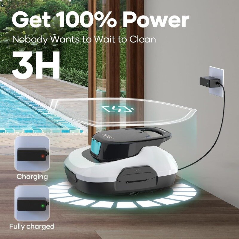 Робот-очиститель AIPER для бассейна, беспроводной робот-пылесос для бассейна, держится до 90 минут, идеально подходит для автоматического использования вне Земли