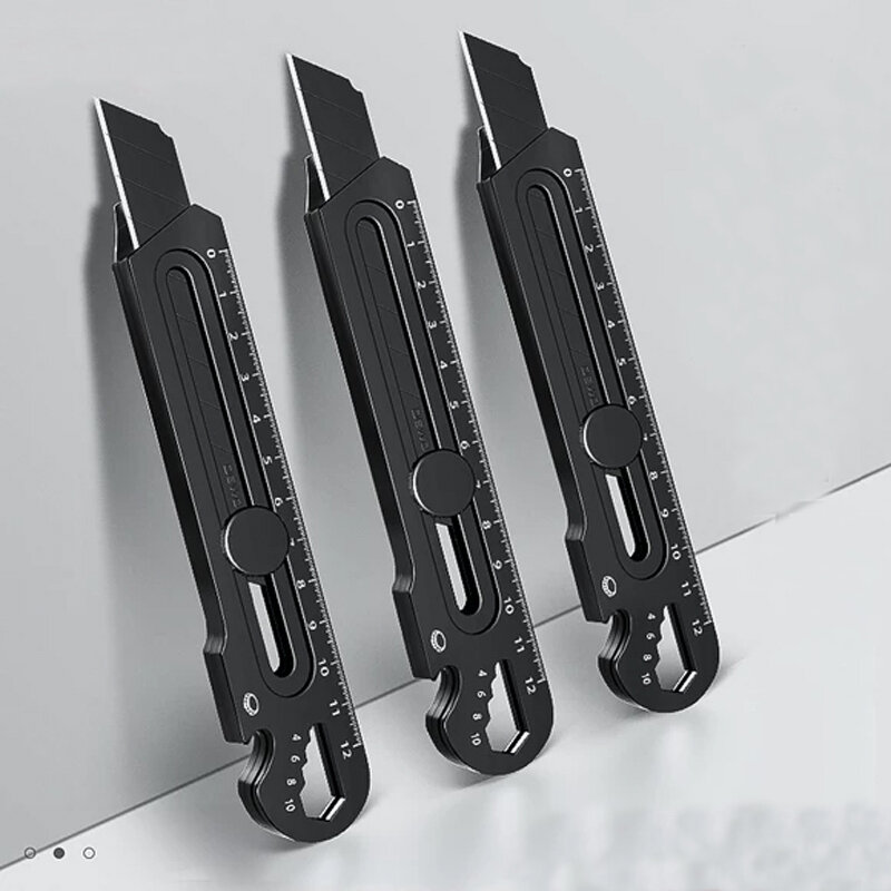 휴대용 개폐식 금속 다기능 칼 상자 커터, 스테인리스 스틸 다용도 칼 용품, 6 in 1, 18mm, 25mm