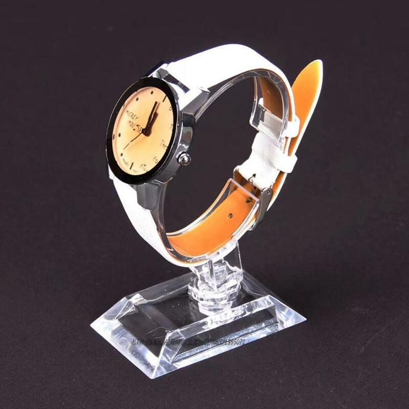 Relógio de pulso Display Rack Holder Show Case Stand Tool, plástico transparente, venda, 2pcs, 1pc