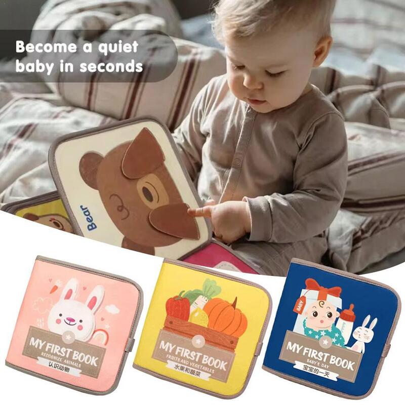 Livro de pano silencioso anti-rasgo para bebê, educação infantil Montessori, pode mastigar, rasgar, feltro brinquedo, seguro e não tóxico