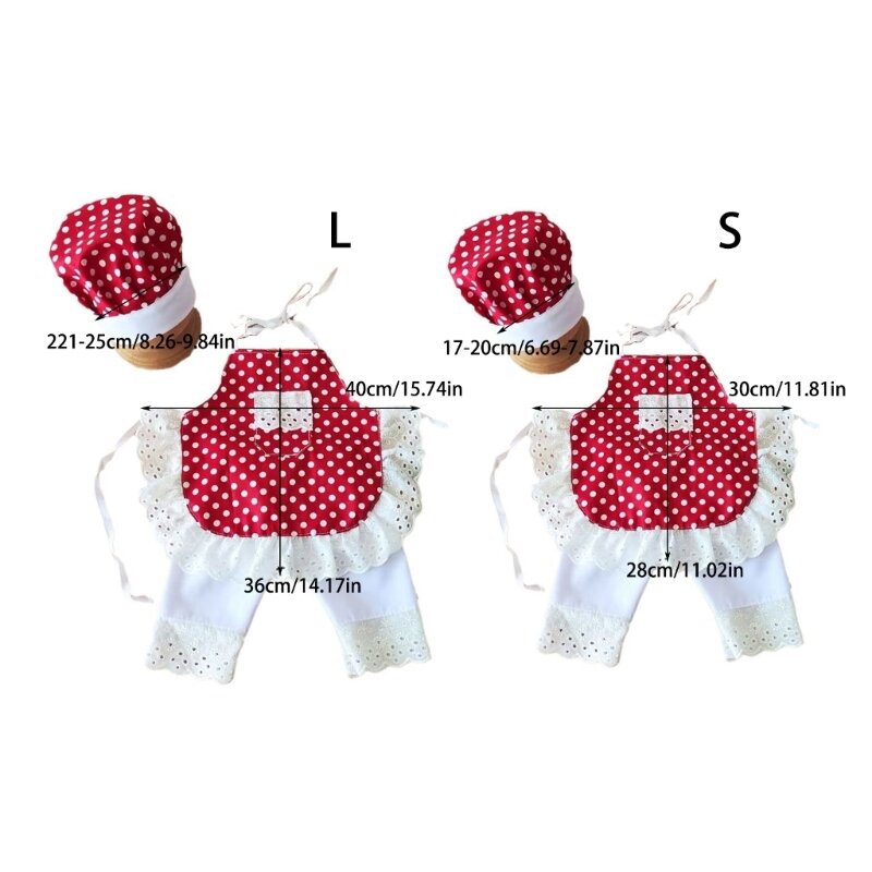 Babyfoto kostuum chef-kok hoed schort broek outfit pasgeborenen foto rekwisieten fotoshoot kleding baby huidvriendelijke foto