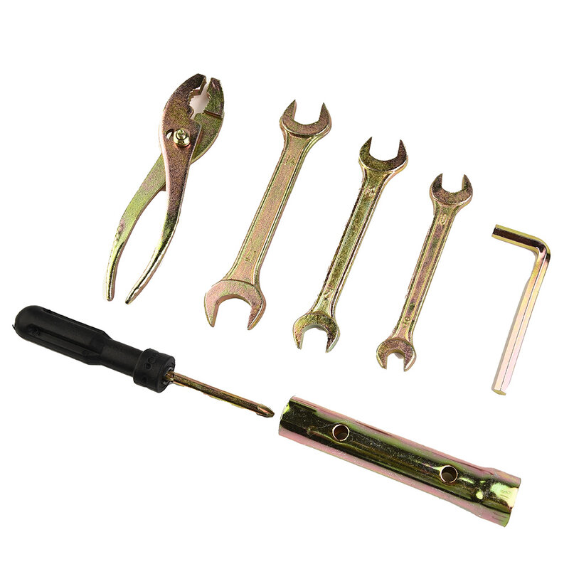 Kit de herramientas duraderas para motocicleta, aleación de aluminio, bolsa de herramientas Universal para Honda, Kawasaki, 7 unidades