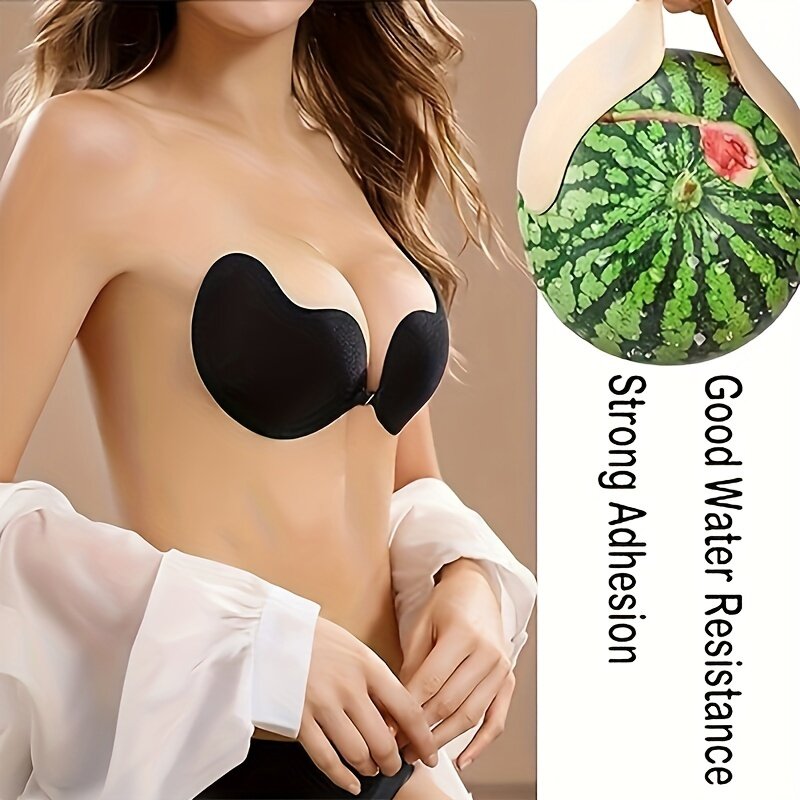 Solid Color Bust Push Up Chest Sticker, Breathable & Invisible & Strapless Bra, Women's Lingerie & Underwear Accessories