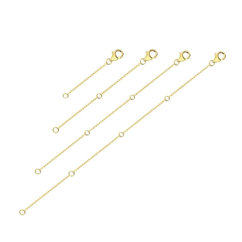 Набор из 4 предметов, регулируемый удлинитель цепочки для изготовления ювелирных изделий, золотое/серебряное ожерелье и браслет,