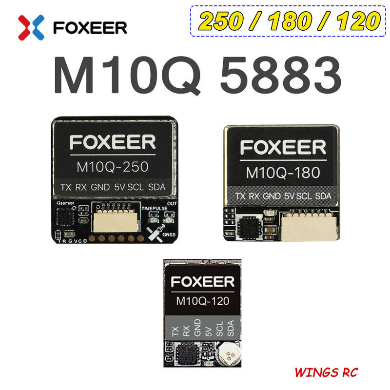 Foxeer M10Q-250 / M10Q-180 / M10Q-120 M10 المزدوج بروتوكول وحدة تحديد المواقع المدمج في QMC5883 البوصلة السيراميك هوائي ل FPV طويلة المدى