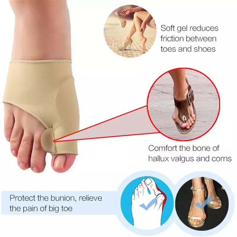 Separador de dedos de los pies, Corrector de juanete, alisador de dedos de los pies, herramientas ortopédicas para el cuidado de los pies, Hallux Valgus, 1 par