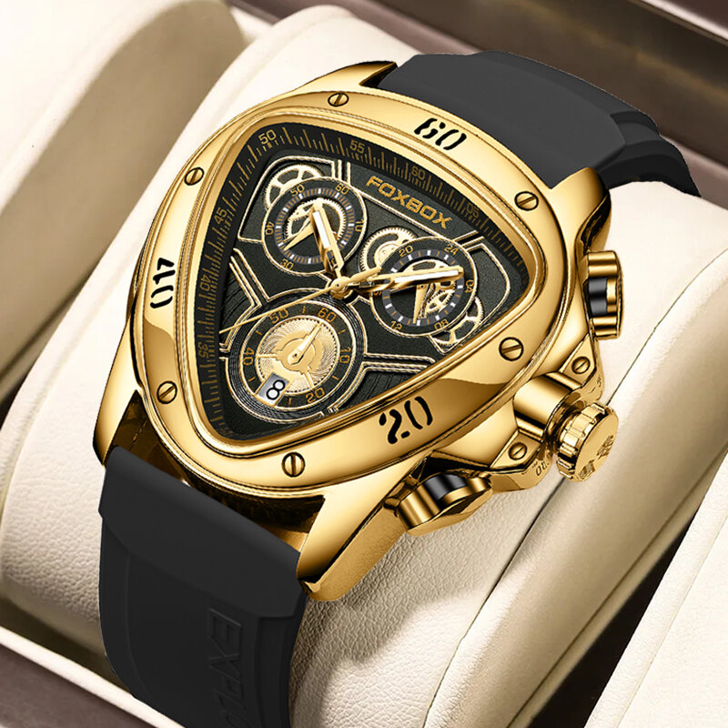 LIGE 2023 New Gold Watch For Men Top brand Luxury Men Watch Fashion Waterproof Sport Military Quartz Chronograph Wristwatches