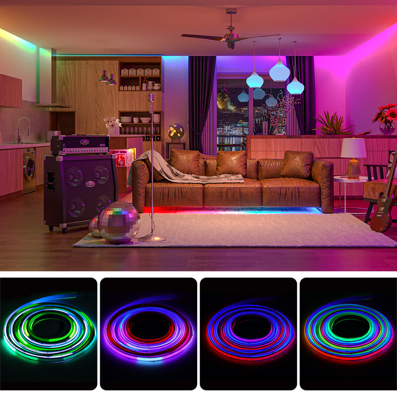 Faixa de luz LED endereçável Dream Color, WS2811, 630, 720 LEDs, FCOB, RGB IC, 12mm, 12V, 24V, flexível WS2812B FOB, RA90