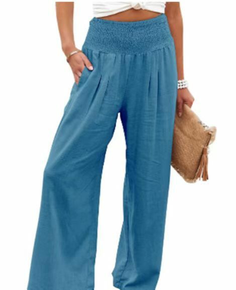 RX6602-pantalones de cáñamo de algodón para mujer, pantalón informal de cintura alta, con cintura elástica, Popular, para otoño e invierno, novedad