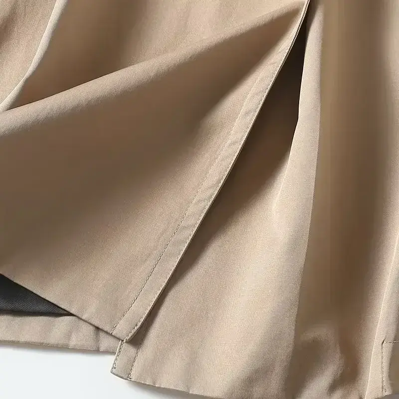 Женский модный двубортный длинный тренчкот с поясом 2023, классическое женское пальто в стиле ретро с длинным рукавом, модное шикарное пальто