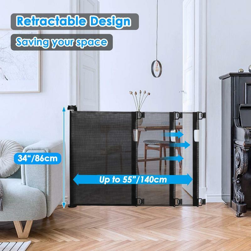 Security Fence Indoor And Outdoor Retractable Gate Child Pet Mesh Safety Door Safe And Durable Baby Protection Doors