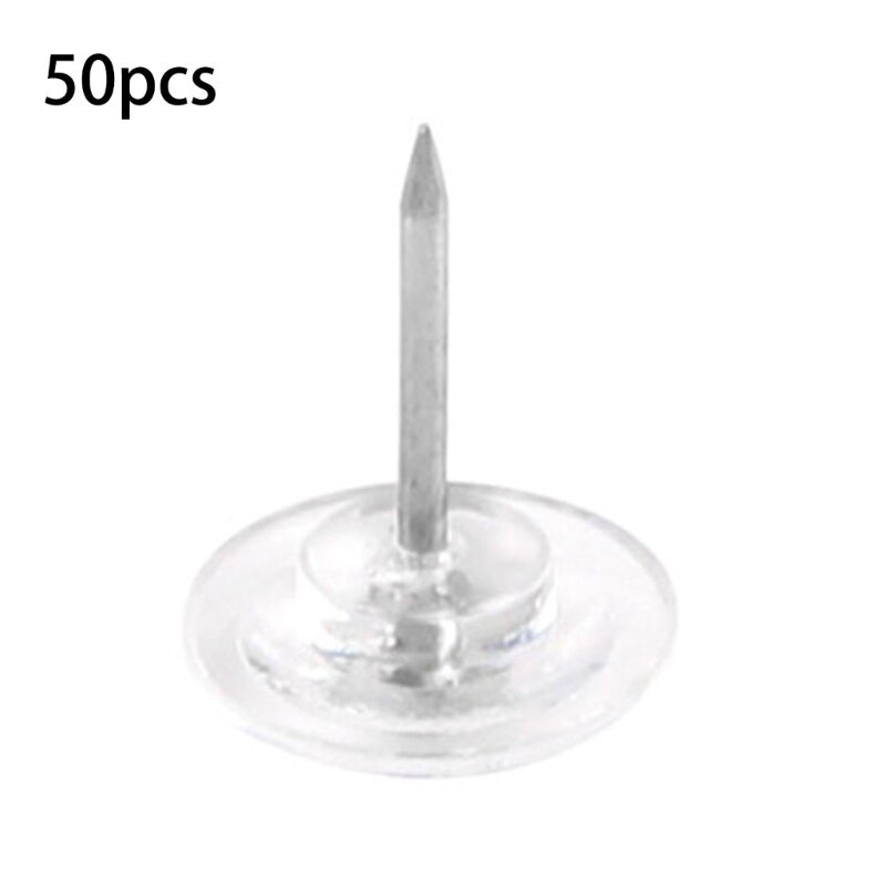 50/100Pieces Gear-shape Push Pins Flat Head Map Pins Clear Pushpins for Cork Board, Clear Sewing Pins for Fabric Sewing