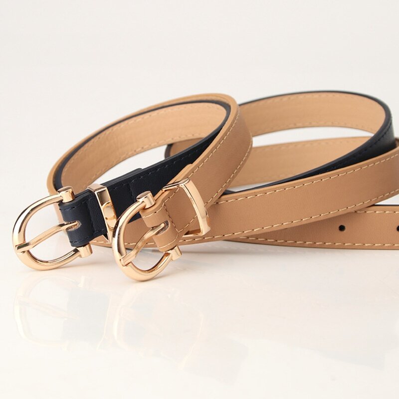Cinturón Retro de cuero PU para mujer, cinturones ajustables de alta calidad, estilo Simple, hebilla redonda para pantalones, bandas para pantalones vaqueros