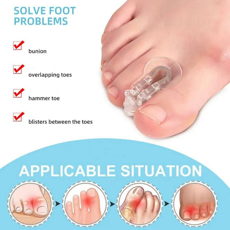 Silicone Toe Separators for Pain Relief, Toes Protector, Macas, Alisador, Joanete Corrector, Foot Care, 2Pcs