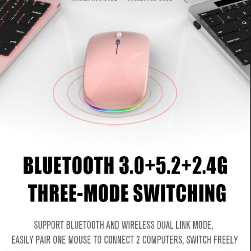Tablet Telefone Computador Bluetooth Mouse Sem Fio Carregamento Luminoso 2.4G USB Mouse Sem Fio Mouse Portátil