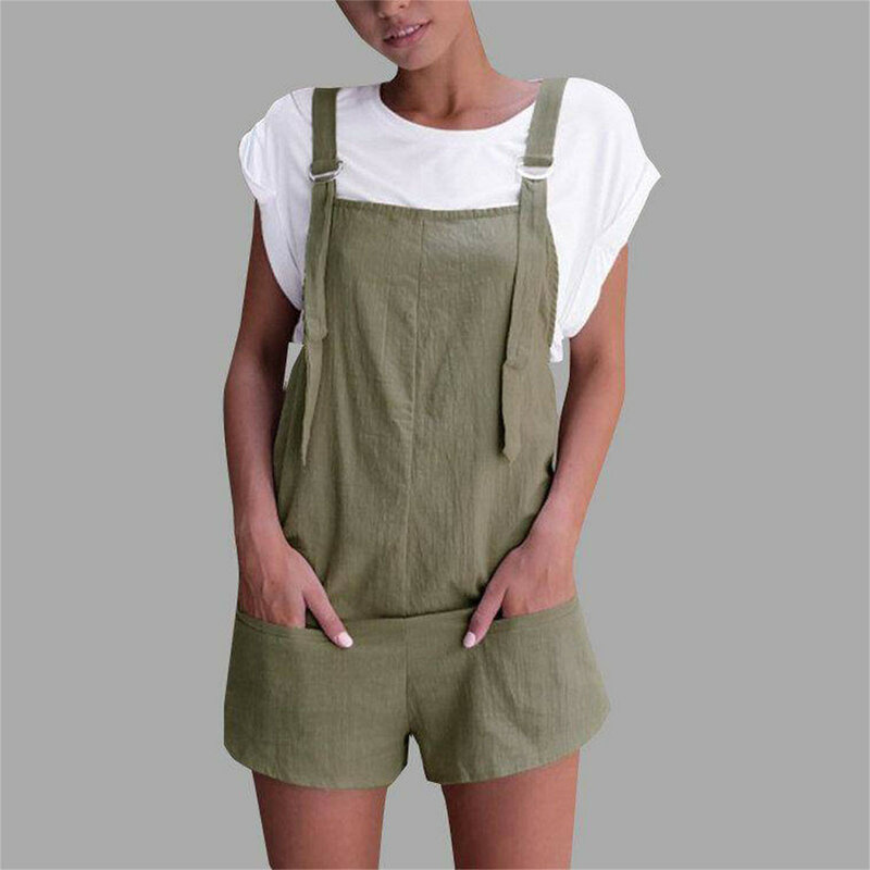 Women's Jumpsuits  Rompers For Women Summer Comfortable Casual Suspender Shorts Solid Color Overalls With Pockets Pants