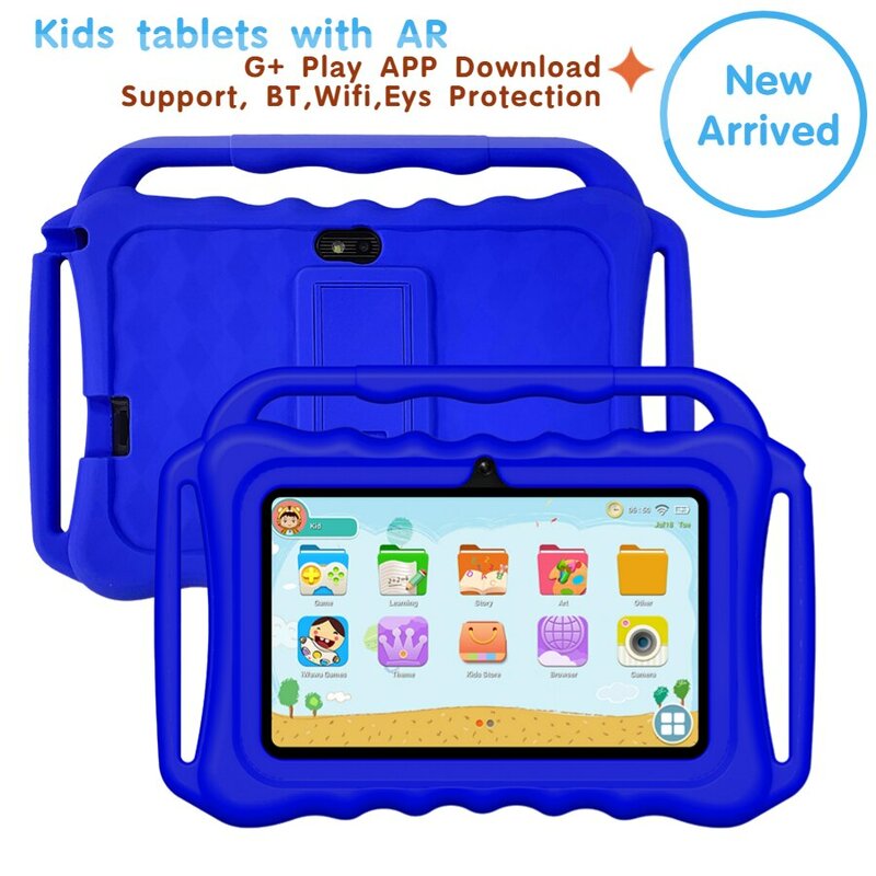 어린이 태블릿 V8, 공부 패드, 7 인치 HD 스크린, 3 세 이상, 유아 태블릿, 무료 교육 앱 사전 설치, 카메라 2 개, 부모 잠금