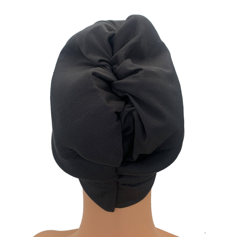 Turban de levage noir léger, sous-vêtement, bonnet sous-écharpe, volumateur