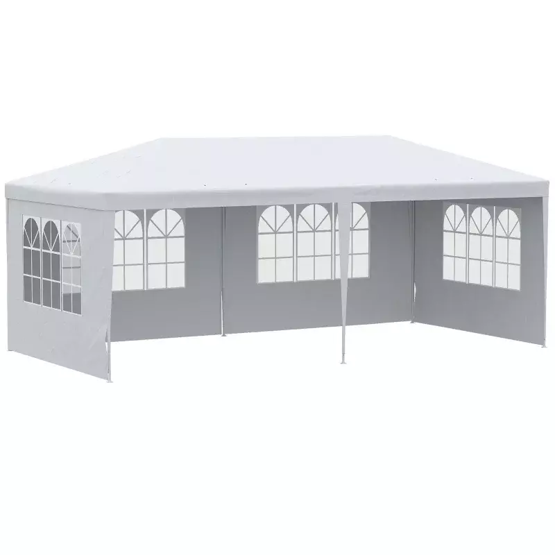 White Large Gazebo Canopy Party Tent with 4 Removable Window Side Walls, Outdoor Events,For outdoor backyard gardens（custom）