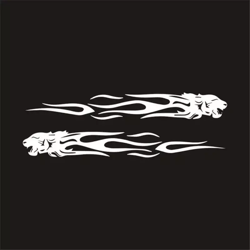 شارات لهب النمر ، ملصقات للدراجات النارية ، ديكور التصميم الإبداعي ، الموضة ، 22 عاكس للسيارة ، 2 روض