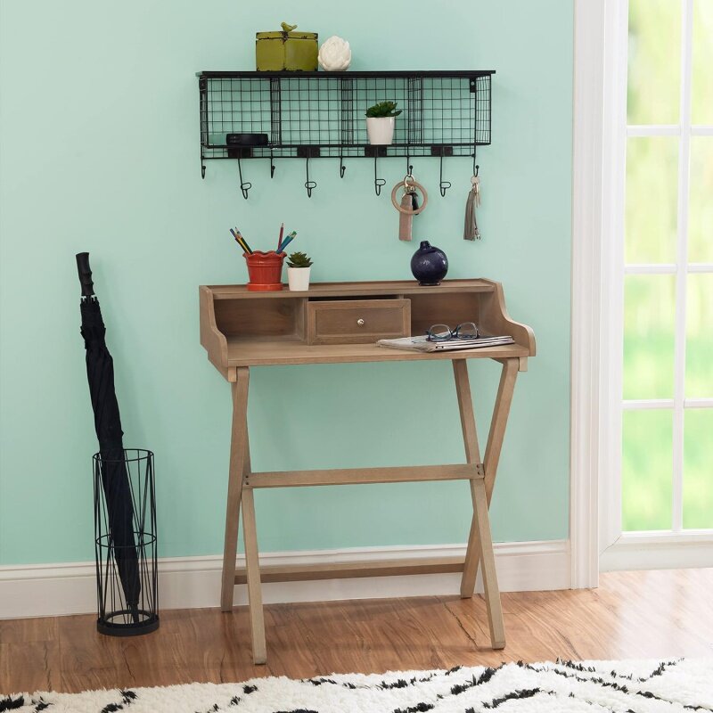 Linon Home Decor-escritorio plegable gris, gris, lavado