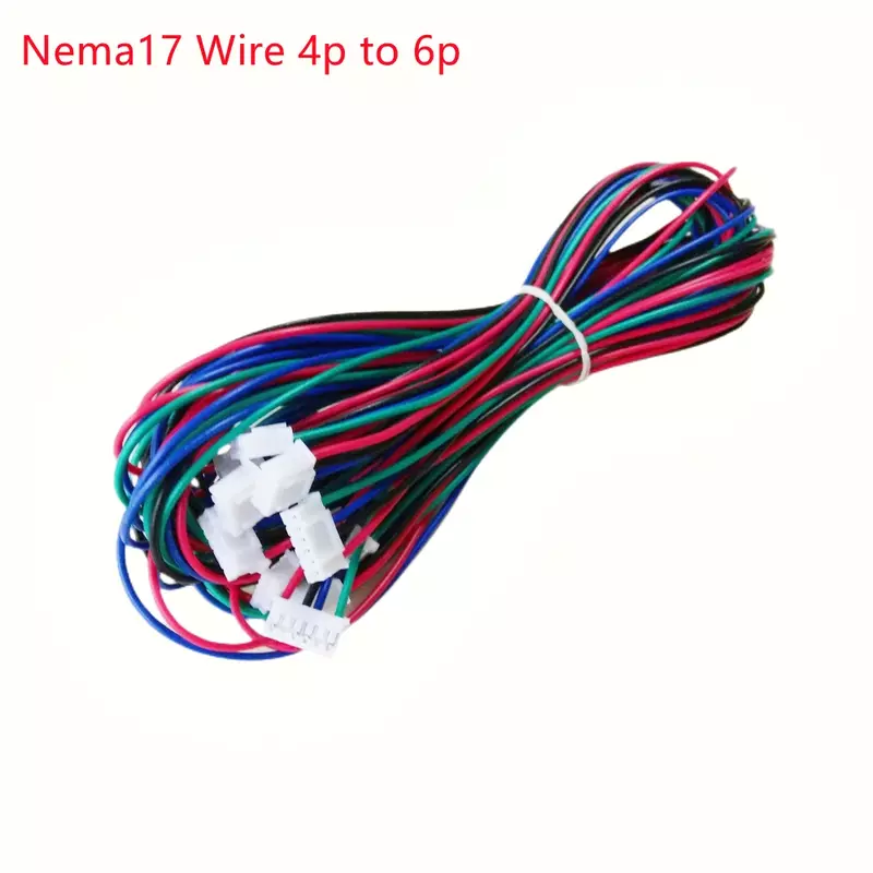 nema 17 stepper motor cable 4pin to 6pin wiring assembly extension cord 42 motor wire XH2.54 connector 100cm