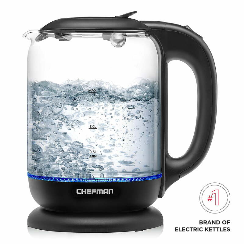 1.7 Liter Rechargeable Kettle with Easy-to-Remove Lid and LED Indicator  Black